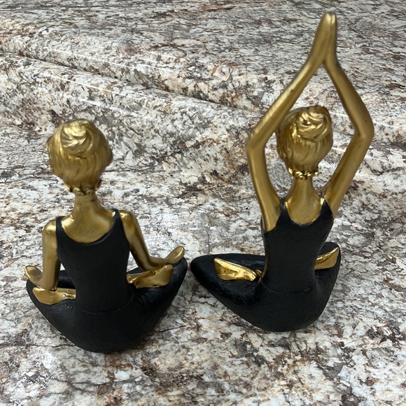 Large Meditation Yoga Pose Resin Statue Decor Set (8 and 10 in.) - Picture 3 of 9